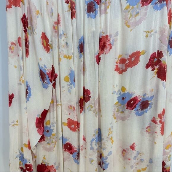 Lucky Brand Size 3X Floral Print Semi Sheer Popover Blouse w/Drawstring Closure - Picture 8 of 11